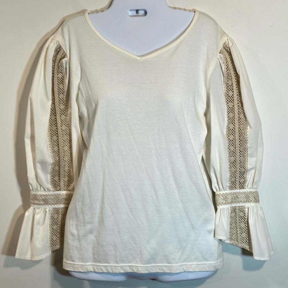 Landhaus beige Victorian shirt M